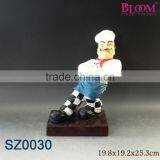Polyresin Chef for Wine Bottle Figurines thumbnail-1