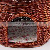 Cheap Luxury Round House Rattan Cat House With Cotton Mat thumbnail-5