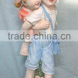 Garden Decor Reading Boy and Girl Fiberglass Statue thumbnail-2