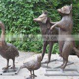 Garden Casting Brass Small Fox Statue for Sale thumbnail-1