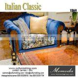 YB69 Italian Style Luxury Carved Living Room Furniture Classic Soild Wood Sofa thumbnail-1