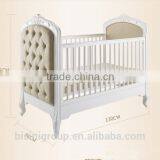 French Style Elegant Portable Baby Bed, Environmental Wooden Baby Crib thumbnail-3