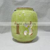 Round hanging ceramic lanterns