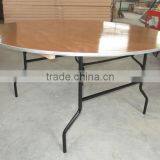 Plywood ALU Edge Banquet Folding Round Dining Table With USA Leg thumbnail-5