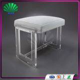 Eco-Friendly Acrylic Leg Stool Living Room Kids Stool Leather Cushion Plexiglass Ottomans thumbnail-2