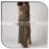 Latest Casual Dress Designs Sexy Ladies Side Split Sleeveless One Piece Long Maxi Frog Dress thumbnail-3