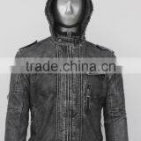2014 Europe Style Fashion Men Hot Sale PU Leather Hood Jacket thumbnail-1