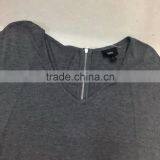 Factory Closeout Women Branded V-neck Zipper Casual T-shirt thumbnail-4