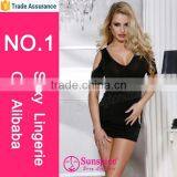Hot Sale Charm Parisian Nights Free Size Transparent Black Dress thumbnail-1