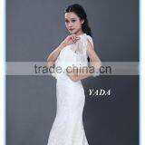 New Arrival One Shoulder Lace Hand Rosa Appliques Beaded Wedding Dresses Mermaid thumbnail-6