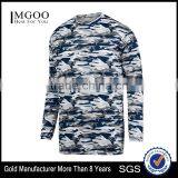 Camo Style Long Sleeve Wicking Tee Self Fabric Collar Custom Color Logo Printing Tshirt 100% Polyester Wicking Printed Knit Long thumbnail-1