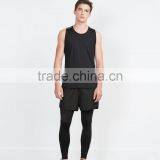 Black Custom Mens Gym Tank Top Wholesale thumbnail-2
