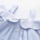 Kid Fashion Clothes Seersucker Blouse Lovely Girl Shirt Big Collar Fine Shoulder Straps Clothing Swimwear thumbnail-3