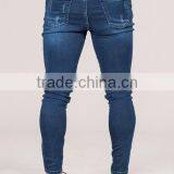 2016 Mens Skinny Jeans Blue Knee Ripped Jeans Distress Denim Jeans thumbnail-3