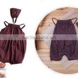 2017 Baby Girl Brown1 Year Old Clothes Rompers With Headband thumbnail-1