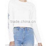 Front on The Sleeve Customized Label Long Sleeve Tee for Woman thumbnail-1