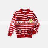 S60600B Girl Stripe Sweaters Cartoon Patch Girls Cardigan Cotton Outerwear thumbnail-4
