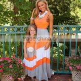 Fashion New Detail Mother and Daughter Dress Design Cute Mommy and me Maxi Dress thumbnail-3