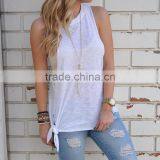 Cotton Crop Top Tank Top2014 New Arrive Women Different Size for Choice & Short Front Long Back Printed thumbnail-1