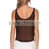 Contrast Mesh Knit Back Lace Tank Top thumbnail-3