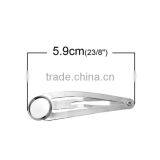 Iron Based Alloy Snap Hair Clips Findings Drop Silver Tone Cabochon Settings thumbnail-2