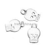 Zinc Based Alloy Halloween Charms Skeleton Skull Antique Silver Heart 15mm x 9mm thumbnail-3