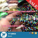 2mm 3mm 3.6mm opaque colours seed cording cord glass beads roll embroidery bead round bead 2cut bead