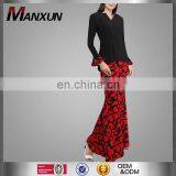 2016 Kebaya Printing Baju Kurung Modern In Black Wholesale Model Baju Kurung Modern Black And Red Islamic Clothing Fashion thumbnail-2