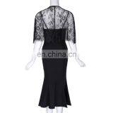Belle Poque Retro Vintage Imitated Twinset Hips-Wrapped Bodycon Pencil Dress Women Elegant Lace Dress BP000330-1 thumbnail-4