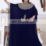 Navyblue Islamic Arabian Moroccan Kaftan Maxi Dress for women