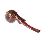 150mm Length Wooden Resin Short Tobacco Pipe With Red Hammer Bend Carving Head for Smoking thumbnail-3