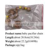 Food Grade Silicon Beads Wooden Pacifier Clips Soother Chain For Babies thumbnail-3
