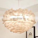 Feather Shade Chandelier Lighting White Indoor Ceiling Hanging Pendant Lights thumbnail-2