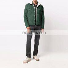 YIHAO Wholesale OEM Custom Denim Plus Fleece Jacket Unisex Denim Jacket thumbnail-5