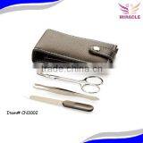 3pcs Black PU Pouch Cheap Price Manicure Set Button Manicure Set