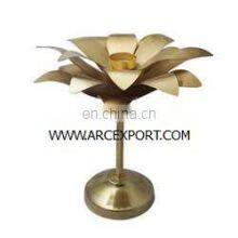 Wooden Base With Gold Metal Candle Holder thumbnail-3