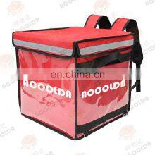 Eats Insulated Food Delivery Bag Backpack for Bike High Quality Factory Customized Cooler Logo Polyester Red 40*40*40cm thumbnail-1
