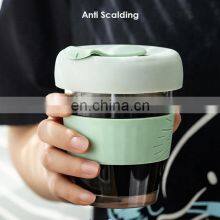 Portable Glass Mugs Coffee 350 ML Coffee Cup Swig Mug Travel Coffee Mug Silicone With Lid thumbnail-4