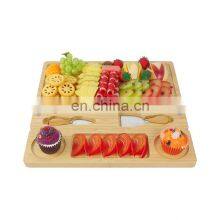 Bamboo Cheese Board Meat Charcuterie Platter Serving Tray With 4 Cutlery Set thumbnail-5