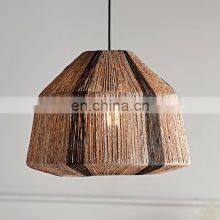 Natural Material Jute Lampshade Stripe Rope Nature Straw Pendant Light Decor Home Vietnam Supplier thumbnail-1