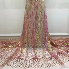 5yars Lot Luxury Sequin Lace Cloth Star Spots Evening Dress Fabric Gold Lace Embroidery Fabric For Wedding Dresses thumbnail-3