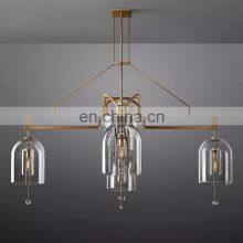 Custom Modern Luxury Creative Villa Living Room Chandelier Pendant Light Dining Room Bar Fulcrum Collection All Copper Glass Cha thumbnail-4