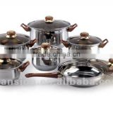 12Pcs Cookware Sets stainless steel pot
