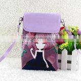 Wholesale pu Lovely Cartoon Girl Mini Crossbody Cell Phone Bag thumbnail-4