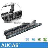 High Quality Tool-Less 24 Port Cat5e Aucas Patch Panel With Rack Cable Management Attached thumbnail-2