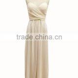 Lady's Poly Georgette Long Nude Evening Dress thumbnail-2