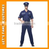 blue adult men cop costume halloween costume PGMC0928