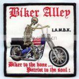 motor bicycle Embroidery frabic with white background