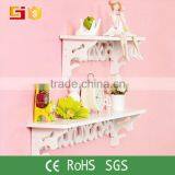 White Wood Exquisite Design Wall Floating Shelf Display Shelf Unit Home thumbnail-1
