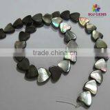 Black Shell Beads Flat Heart Shape Beads Natural Shell Beads